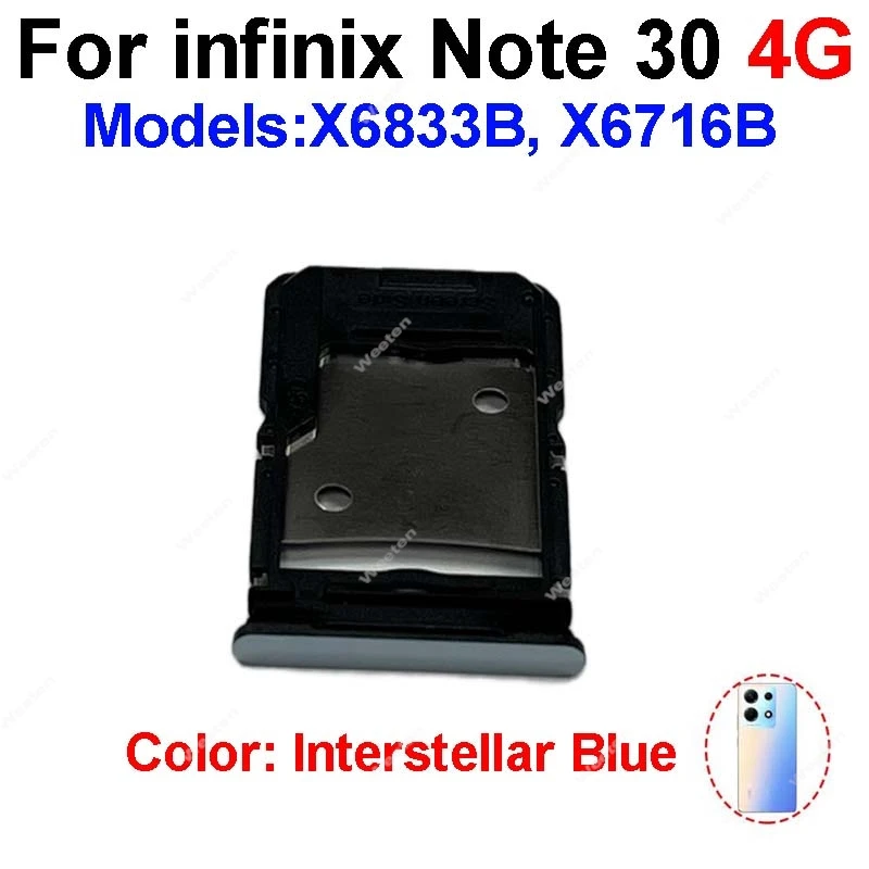 For Infinix Note 30 4G 5G X6833B X6716B X6711 Note 30 Pro X678B Note 30i X6716 Sim Card Tray Reader Holder Replacement Parts