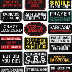 Carta ferro em patches para roupas, patches termoadesivos bordados, vermelho, preto, costurar Designer, DIY