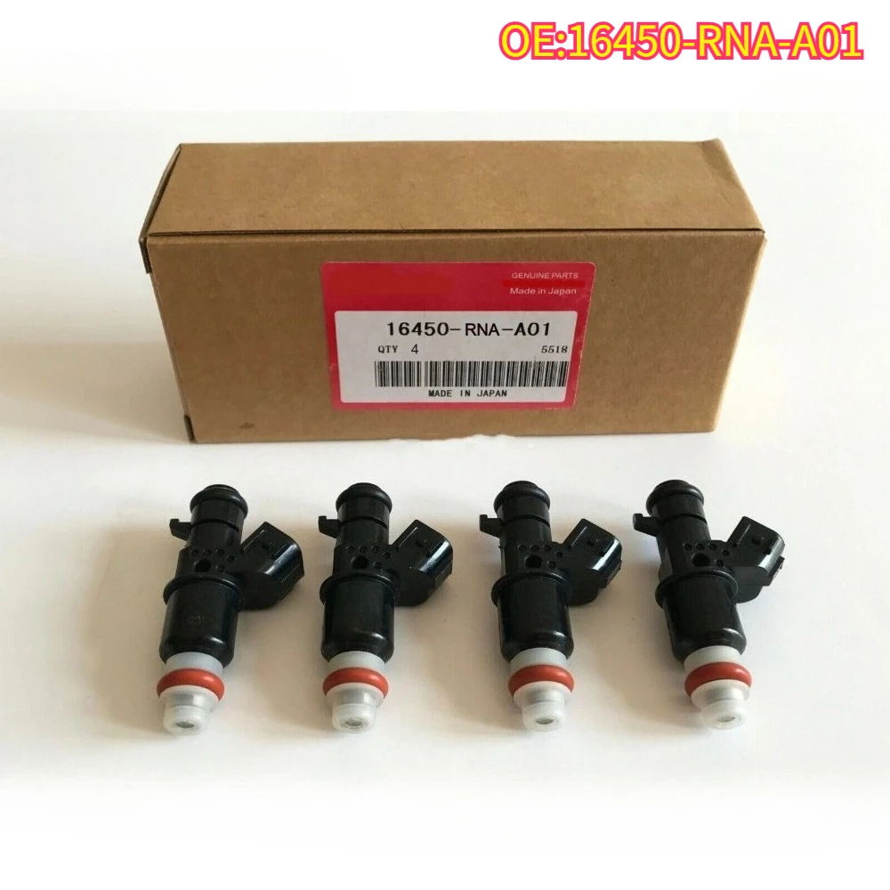 

High quality New For 1/4Pcs 16450-RNA-A01 Fuel Injector Nozzle for Honda Civic 2006-2011 Fit 2009-2013 1.8L