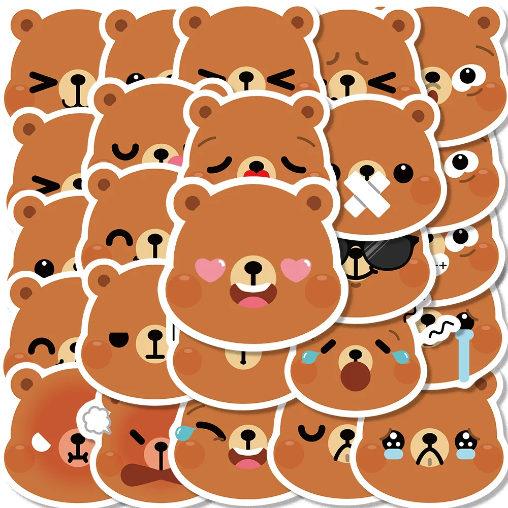 25pcs Cartoon Teddy Bear Stickers Cute Classic Waterproof Decoration for Phone Notebook Envelope Skateboard Laptop Kids Toy Gift