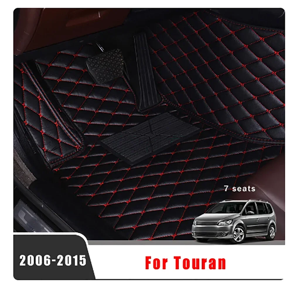 Car Floor Mats  LHD For Volkswagen VW Touran 2015 2014 2013 2012 2011 2010 2009 2008 2007 2006 (7 Seater) Accessories Interior