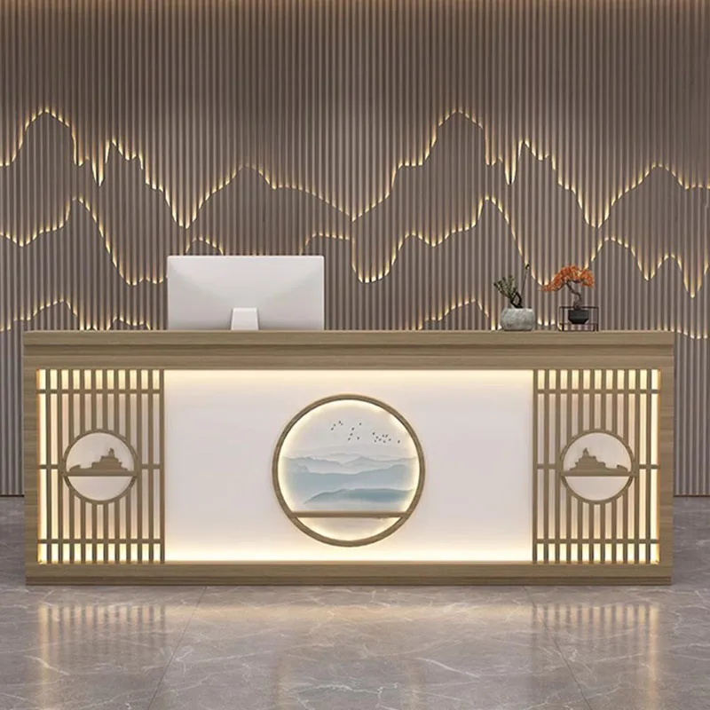 Banco Store Reception Desk Salon Front Desk Information Cashier Table Reception Desk Counter Comptoir De Caisse Bar Furniture