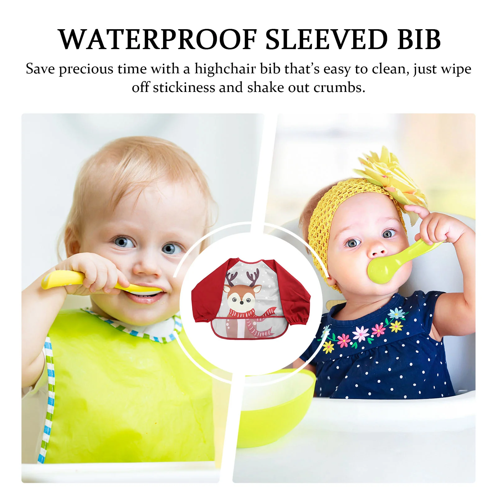 Christmas Long Sleeve Bib Children's Overalls Bibs Coverage Waterproof Baby