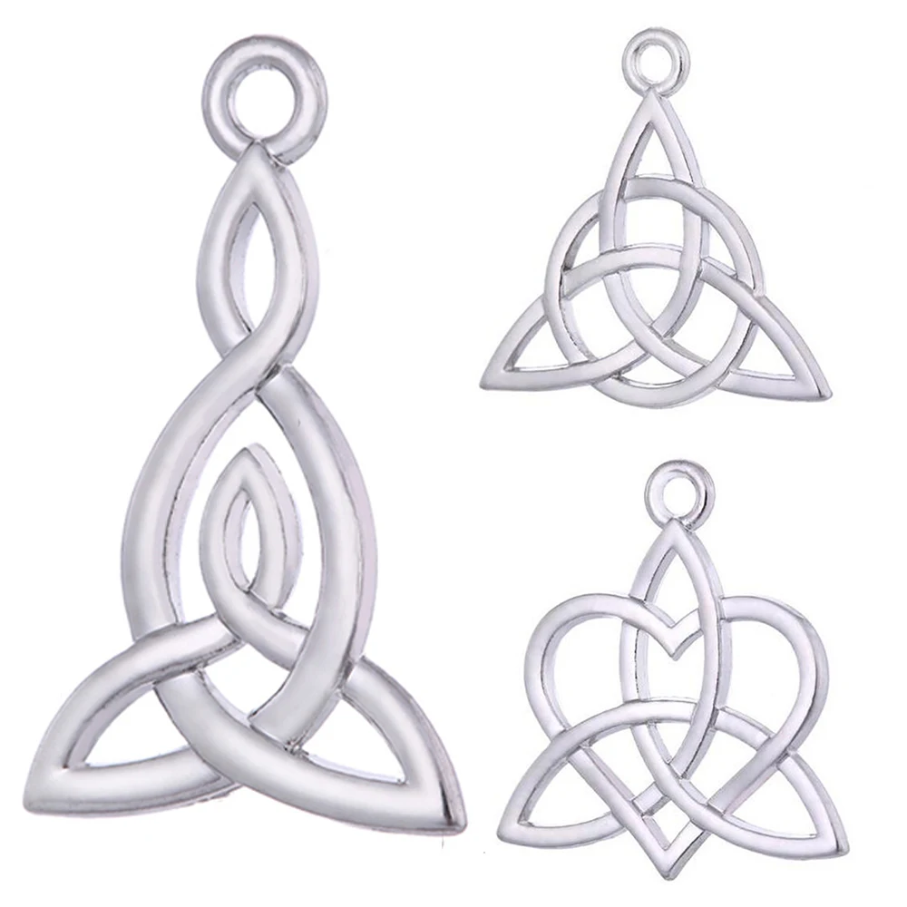 EUEAVAN 20pcs Irish Celtic Knot Charm Wicca Triquetra Charms Pendant Jewelry Making Religious Wholesale Necklace Accessories