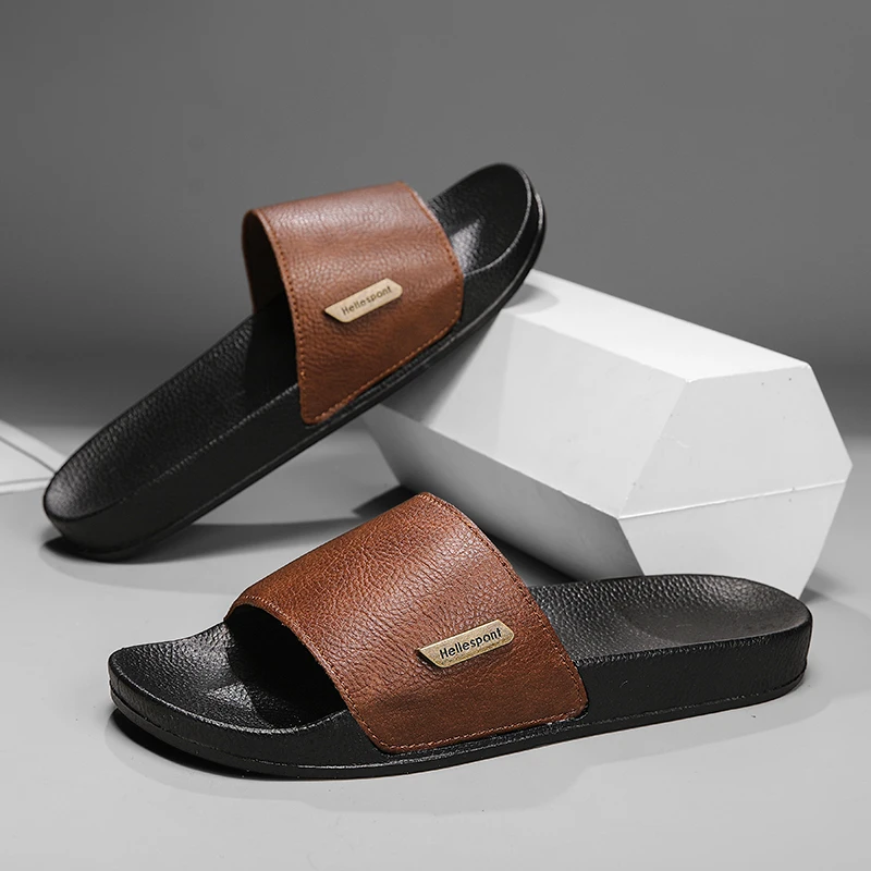 

Летние модные тапочки, мужские сандалии большого размера в стиле ретро, облегающие, быстросохнущие, дышащие и нескользящие домашние сандалии