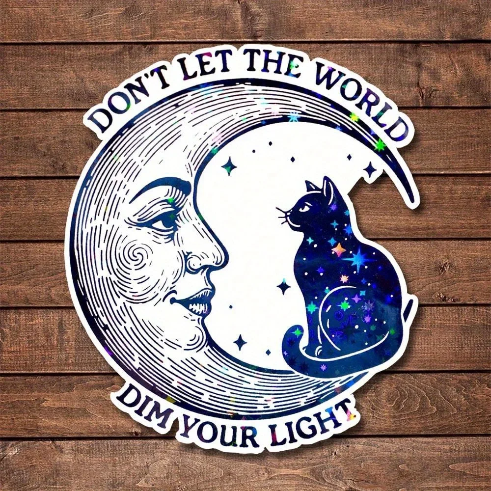 

4PCS/SET Cute Moon Cat Sticker Cartoon Decal for Skateboard Car Phone Case Motivational Party Gift Sticker