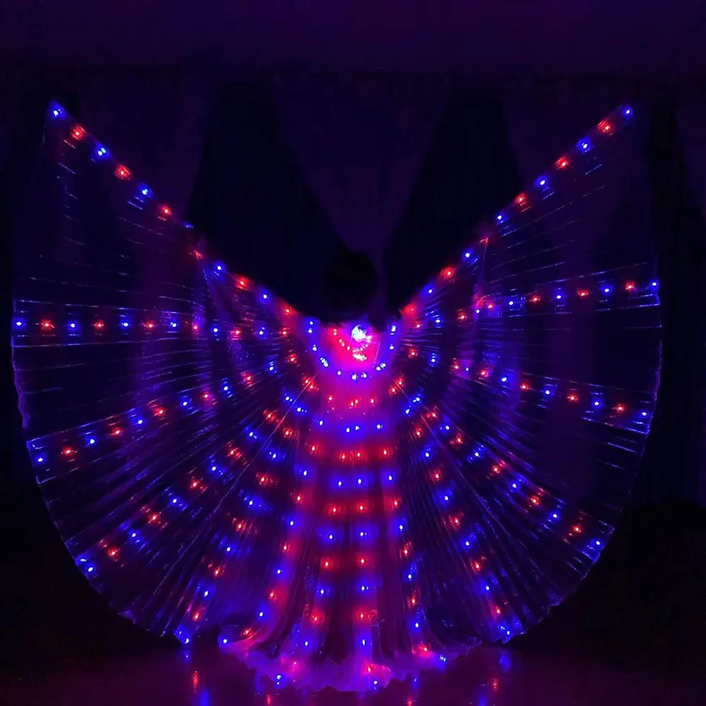 Ruoru Super Wings with Remote Controler RGB Adult Led Wings Belly Dance Isis Wings for Party Christmas Halloween Carnival