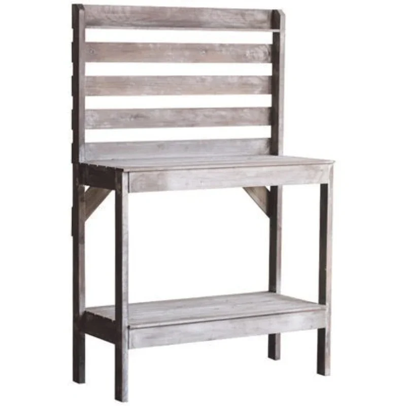 

American country retro garden gardening console flower shop balcony living room old solid wood table tool storage and placement