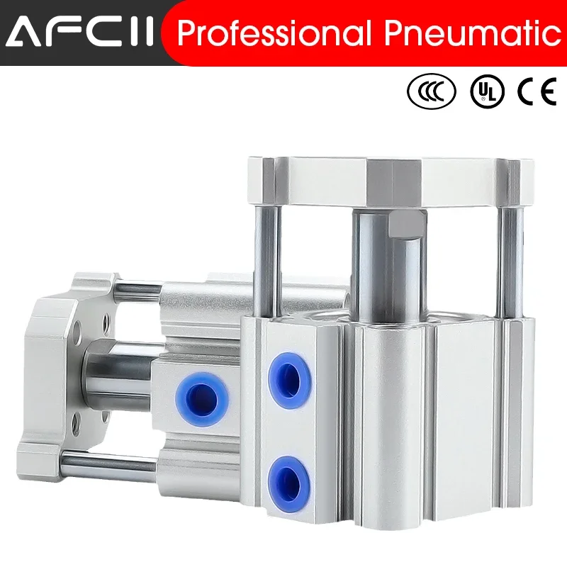 CQMB SMC tipo CQMB20/25/32 sin carrera magnética 5-100mm cilindro de aire fino varilla guía de doble efecto cilindro neumático compacto