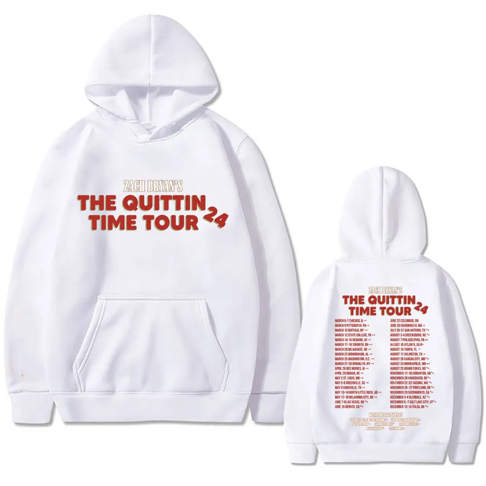 سترة بغطاء للرأس مطبوعة من The Quittin Time Tour للرجال والنساء، سترة بغطاء للرأس من الصوف للخريف، ملابس عادية بأكمام طويلة، ملابس خروج عصرية