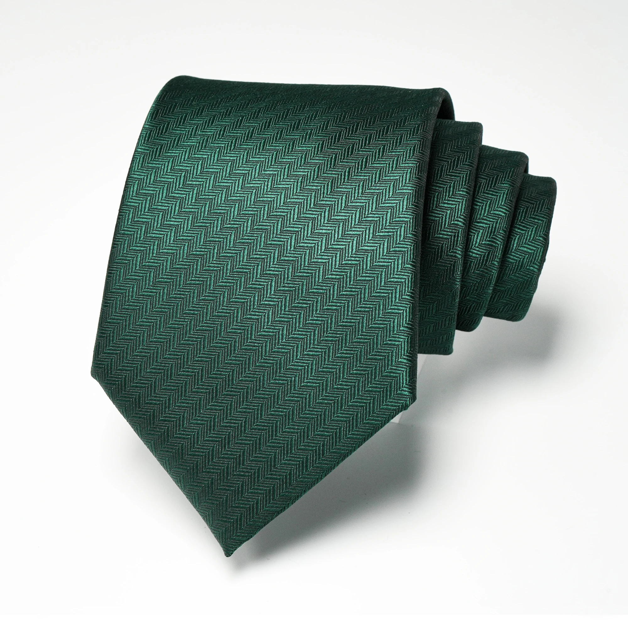 Luxuriöse einfarbige, bestickte Krawatte, 8 cm, hochwertige Seidenmischung, formelle Business-Anzug-Krawatte für Herren. – Detail 7