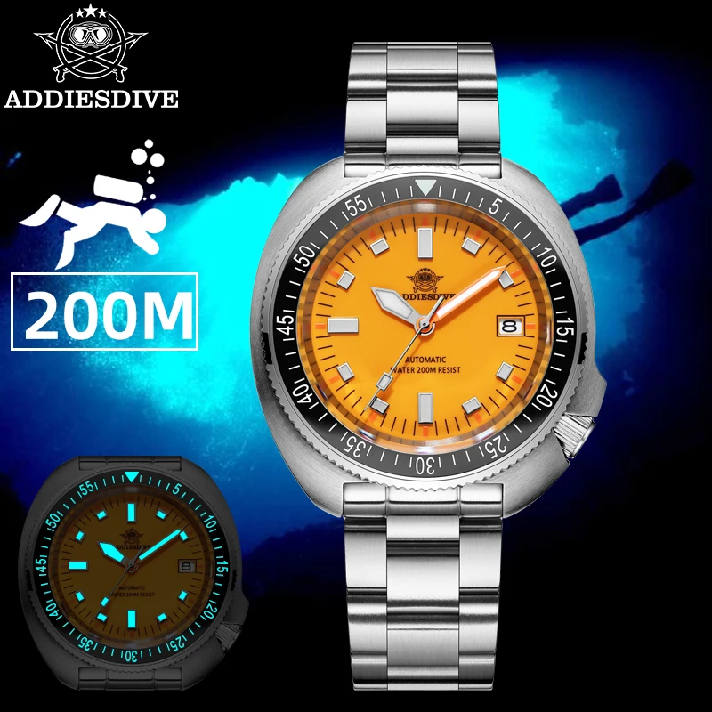 

ADDIESDIVE Diver Watch Роскошные сапфировые часы с AR-покрытием NH35 Автоматические водонепроницаемые мужские часы 20 бар Новые светящиеся мужские часы AD2081