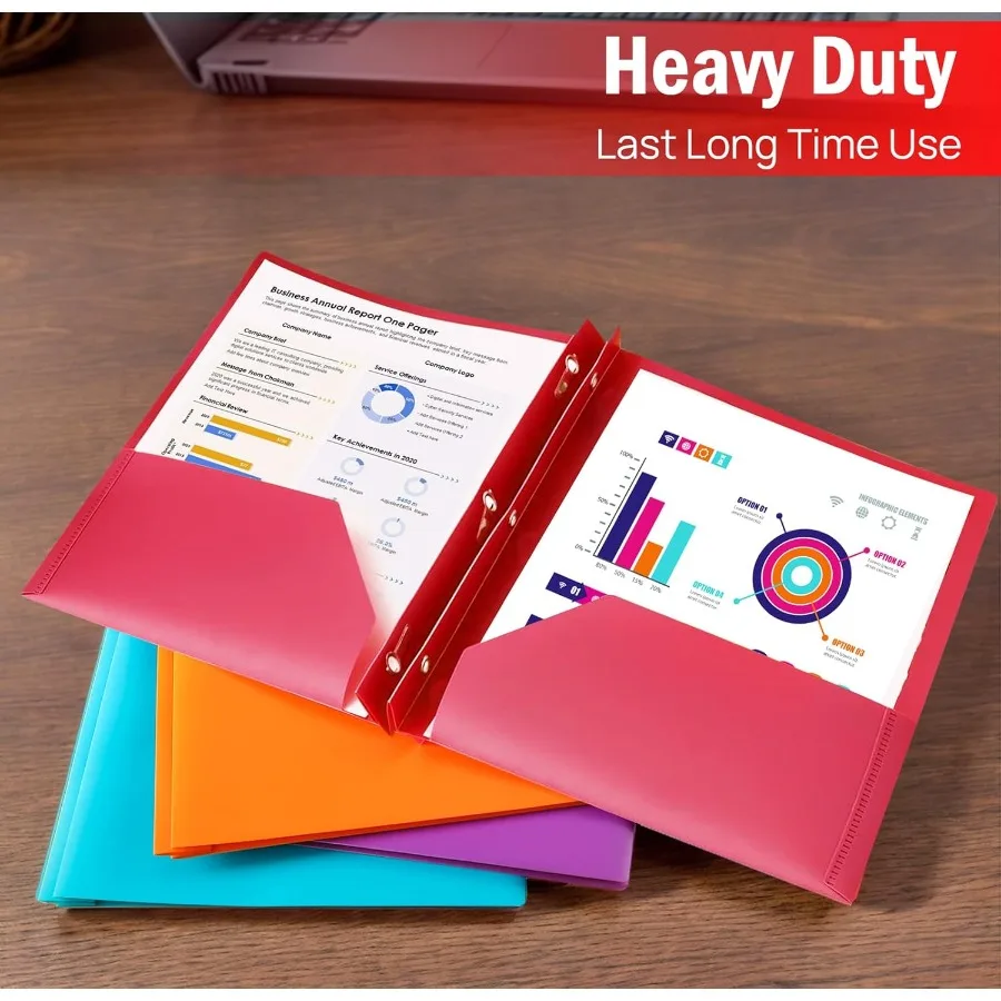 12 mappen met potten en tanden 2 potten 3-polige mappen met visitekaartjeshouder Plastic heavy-duty bestandsmappen voor documenten B