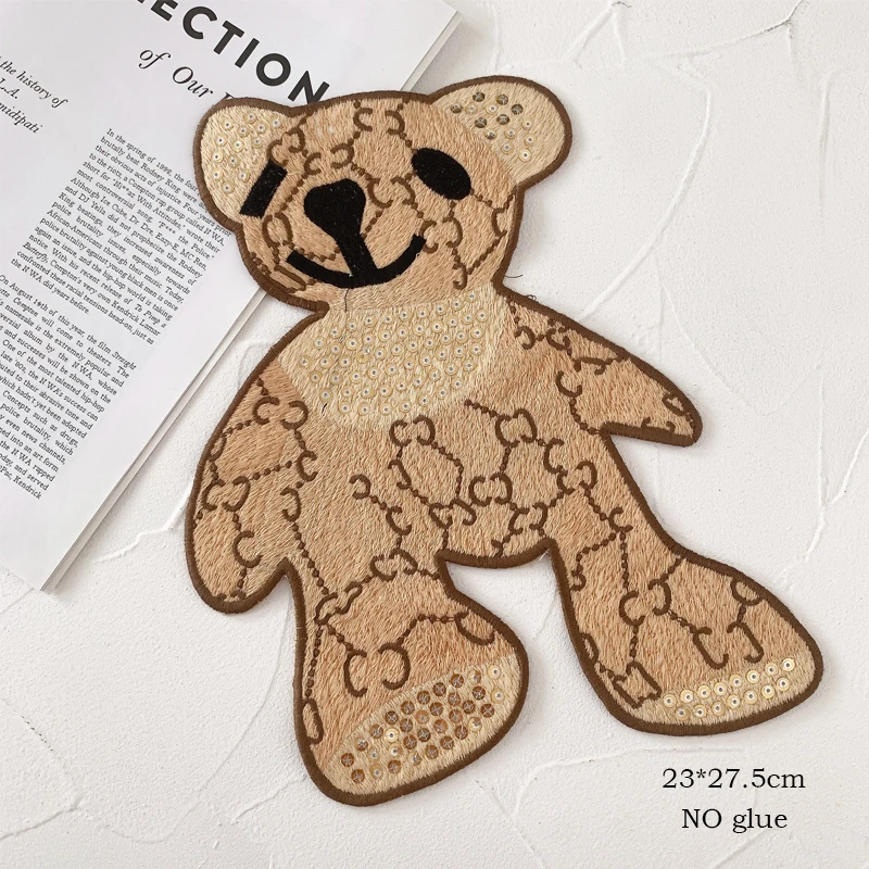 Bear Embroidery Patches Letter Embroidery Patches Cartoon Badges Clothing Accessories Sewing Supplies Ironing Patches