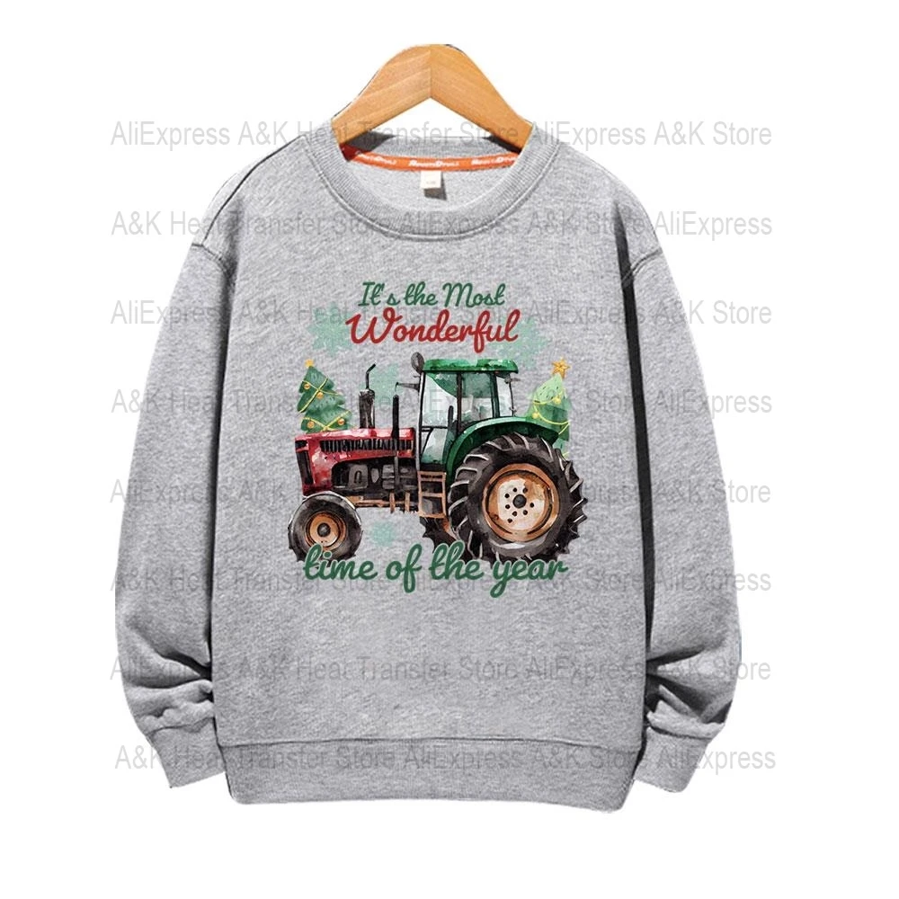 Christmas Truck Dig Winter DTF Transfer Sticker Ready To Press For Sweatshirt Iron On Patches For Kids Clothes Bag Stickers