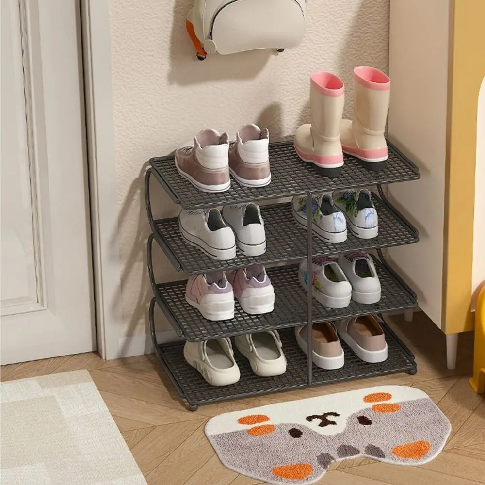 

Прочная металлическая полка для обуви большой вместимости, экономящая место, простая многоярусная подставка для обуви, железная стойка для обуви для прихожей