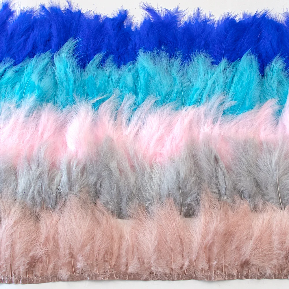 1 Meter soft Marabou Feathers Trim fringe 10-15cm Turkey feather Ribbon for Crafts Clothing Wedding Decoration Sewing Plumes