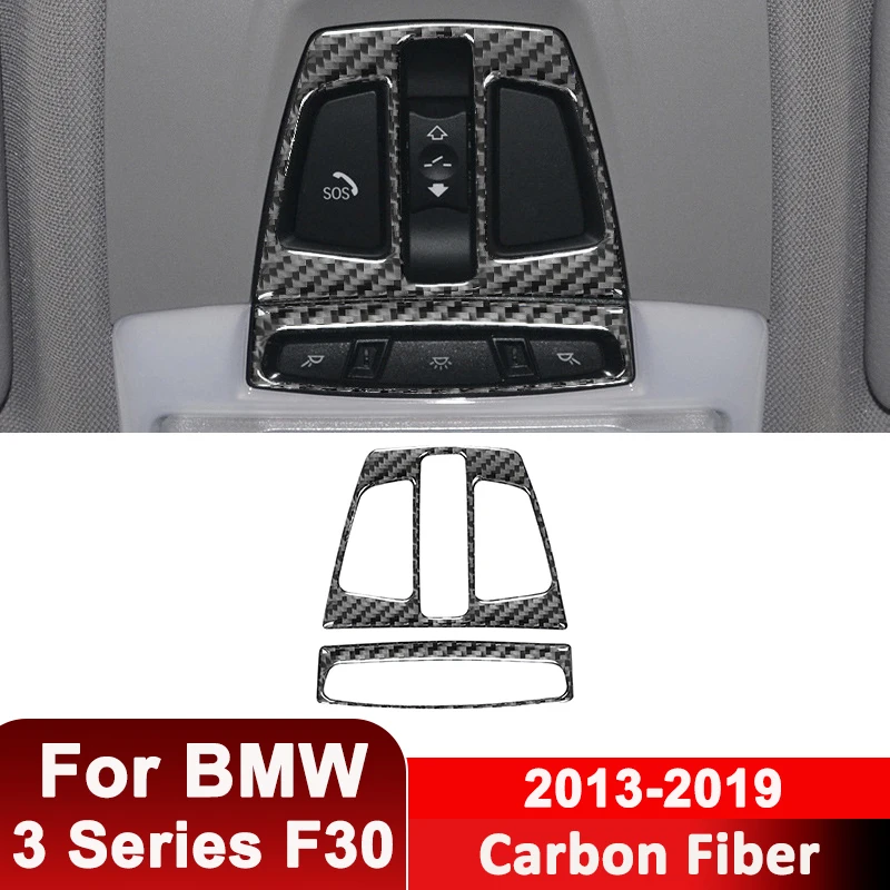 

For BMW 3 Series F30 2013-2019 Carbon Fiber Car Reading Light Panel Trim Frame Decorative Sticker Auto Interior Accessories