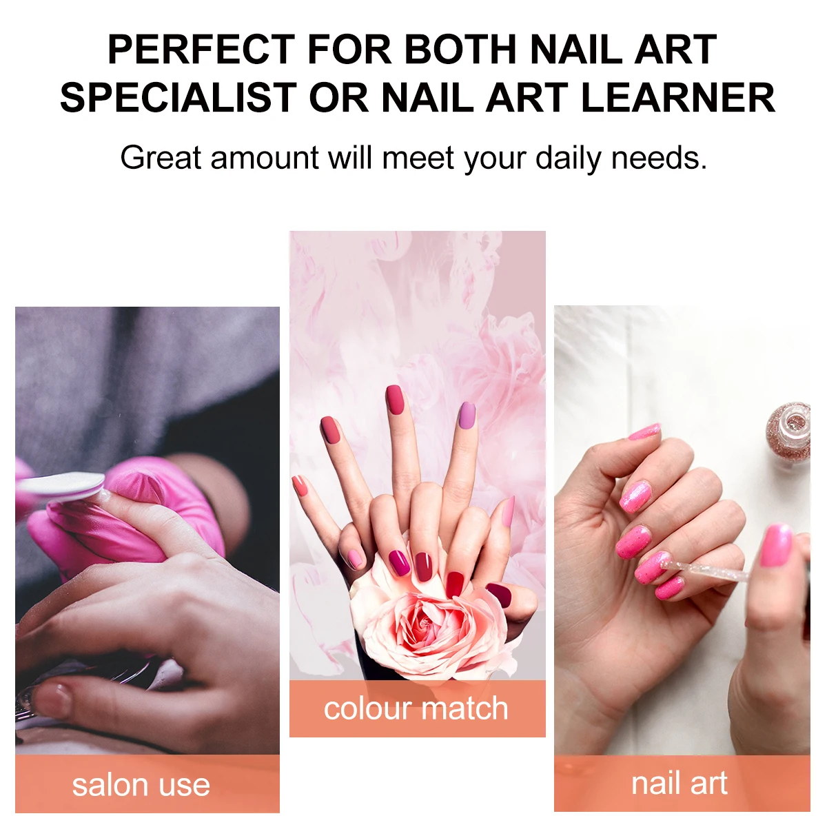 

2 Bags/1200PCS Painted Nails Stickers for Art Manicure Accessories False Short Fake