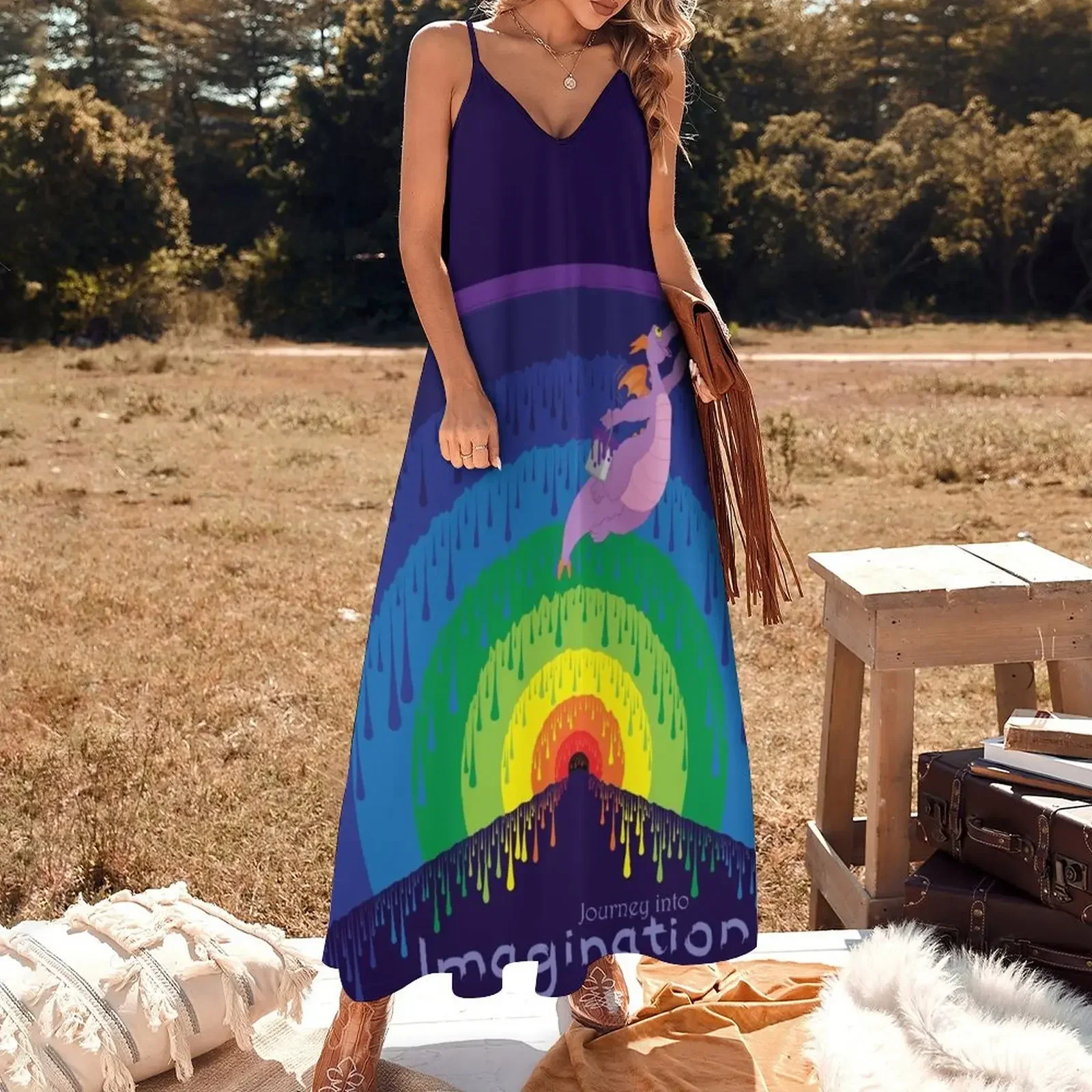 Journey into Imagination - Painting the Dreamport Sleeveless Dress sexy dress long sleeve dresses womens dress