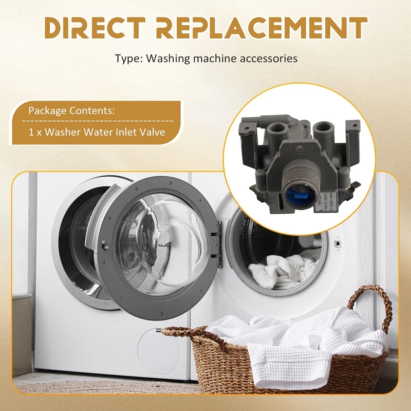 ABGR-For XQG62-L703 C XQG65-L903S Sanyo Washer Water Inlet Valve Solenoid KWV-305V-C Replacement Parts