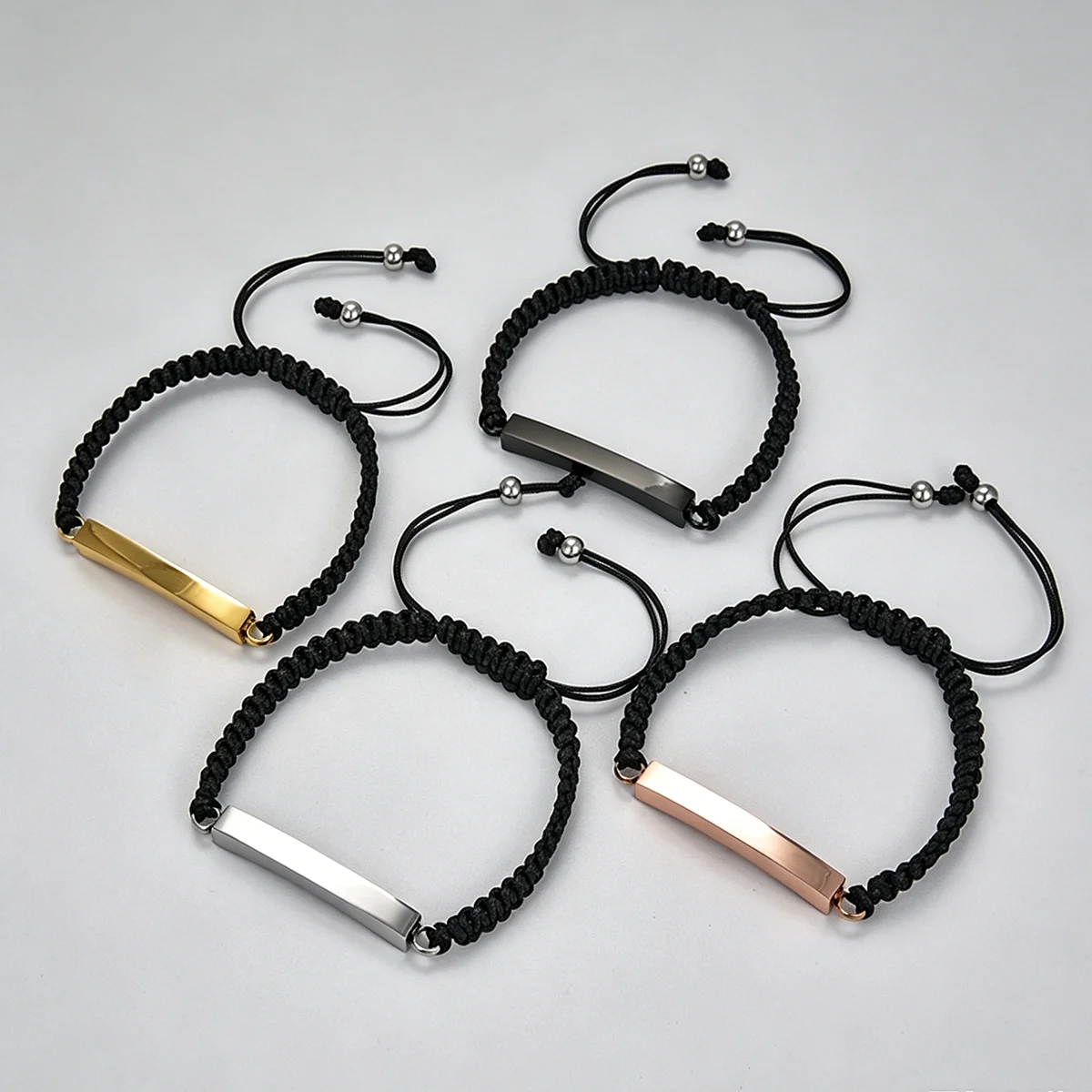 Gebogenes Armband aus Edelstahl mit Flechtmuster - Verstellbarer Urnen-Schmuck für Asche – Detail 3