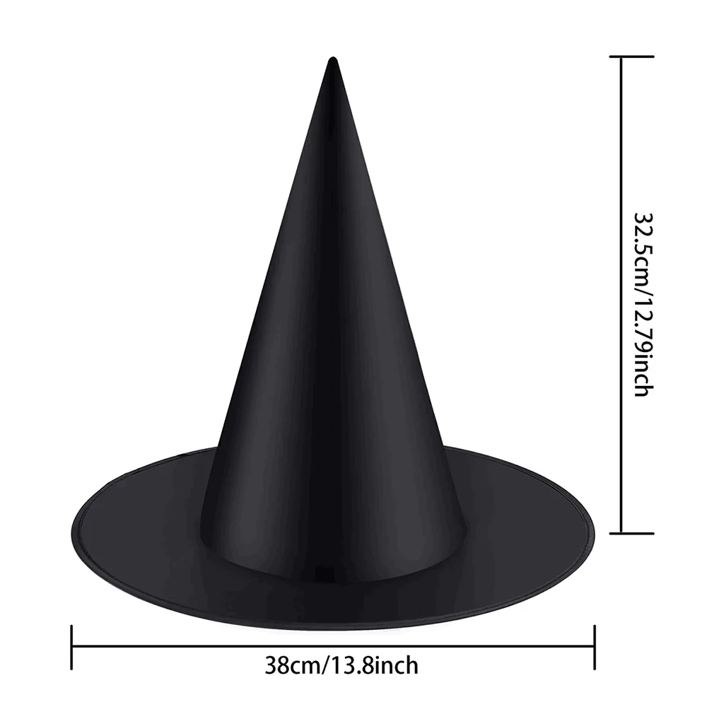 Halloween-Dekoration, Hexenhüte, Zaubererhut aus schwarzem Oxford-Stoff, Zauberermütze, Kostüme für Kinder und Erwachsene, Requisiten, Halloween-Party-Dekoration – Detail 2