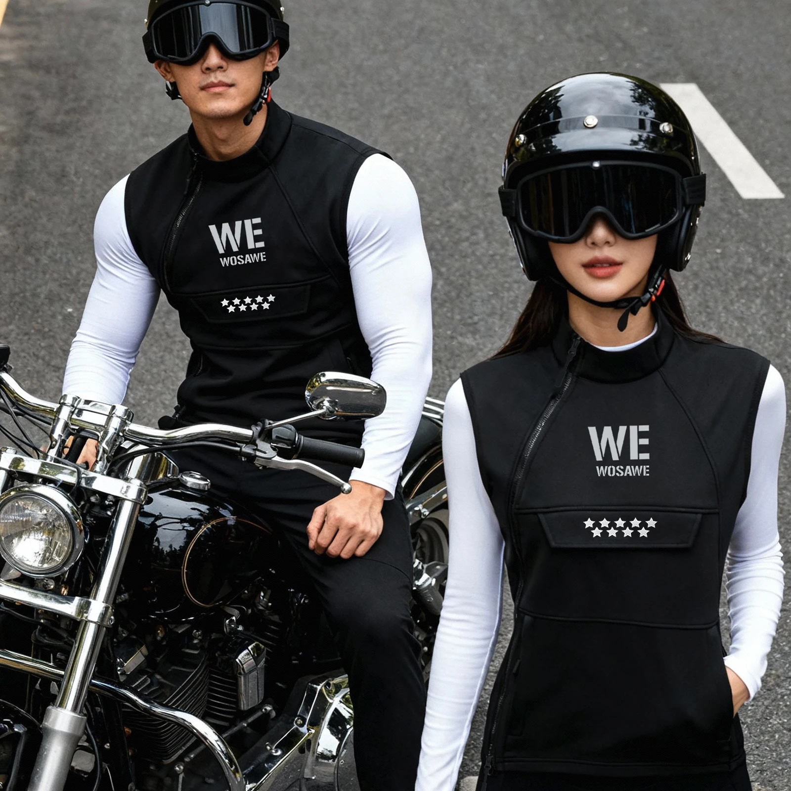 WOSAWE الشتاء دراجة نارية سترة دافئة عاكسة يندبروف جيليه موتوكروس على الطرق الوعرة سترة ملابس رياضية في الهواء الطلق 4 جيوب #6