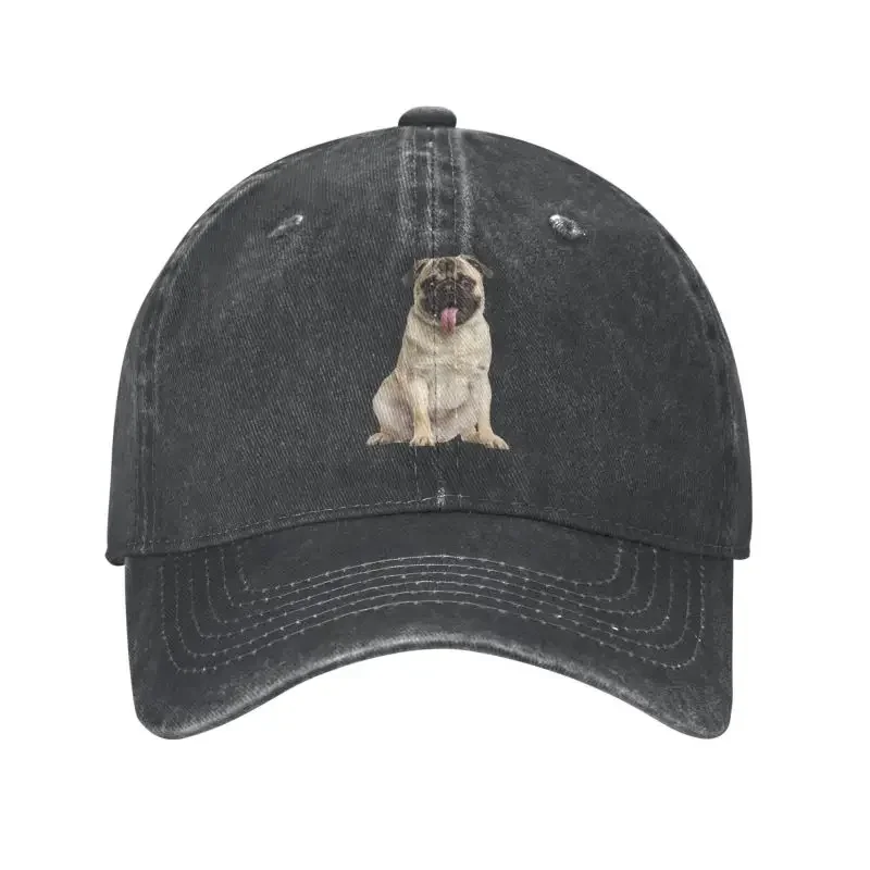 Custom Cotton Funny Dog Pug Baseball Cap Women Men Adjustable Dad Hat Streetwear