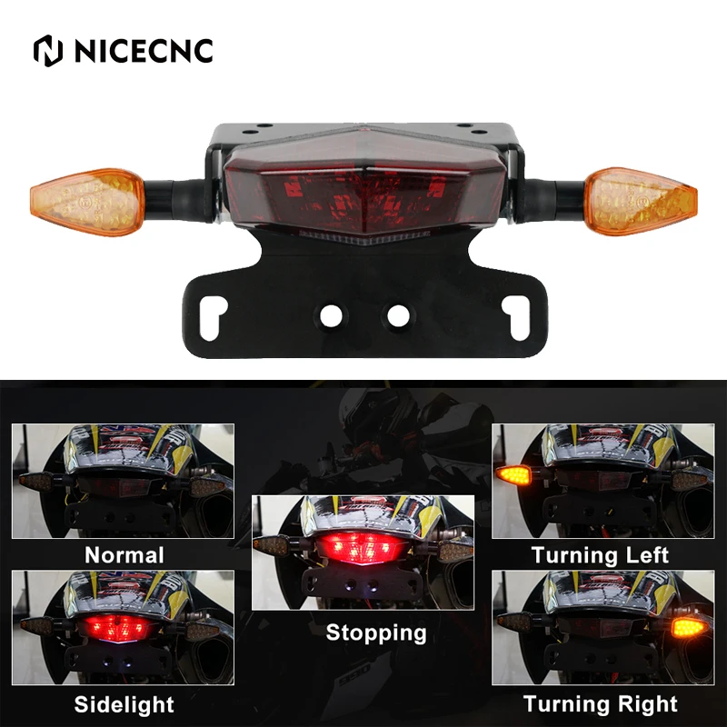 

NICECNC For Suzuki DRZ400S 2000-2024 DRZ400SM 2005-2024 DR-Z 400S 400SM Motorcycle LED Tail Rear Brake Light Turn Signal Light
