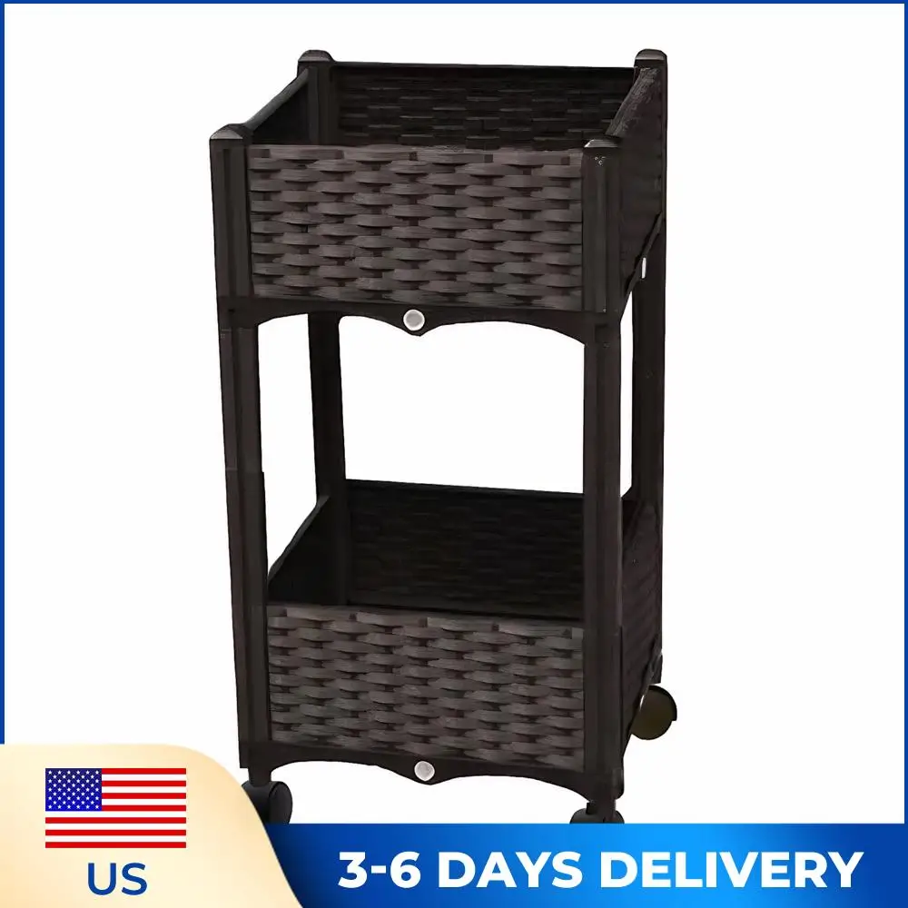 

Raised Beds with Wheels Standing Planter Beds for Outdoor Plants Tomato Flower Vegetable