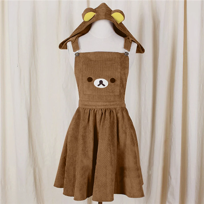 Imagem -06 - Vestido Geral Kawaii Rilakkuma Lolita para Mulheres Bordado Bonito do Urso Vestido de Baile Capuz Harajuku Japonês Mulheres Doces Macacão para Meninas Adolescentes