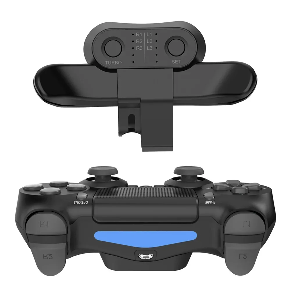 For SONY PS4 - Gamepad Paddle Key Accessory, DualShock4 Controller Back Button Attachment with Rear Extension Adapter and Turbo