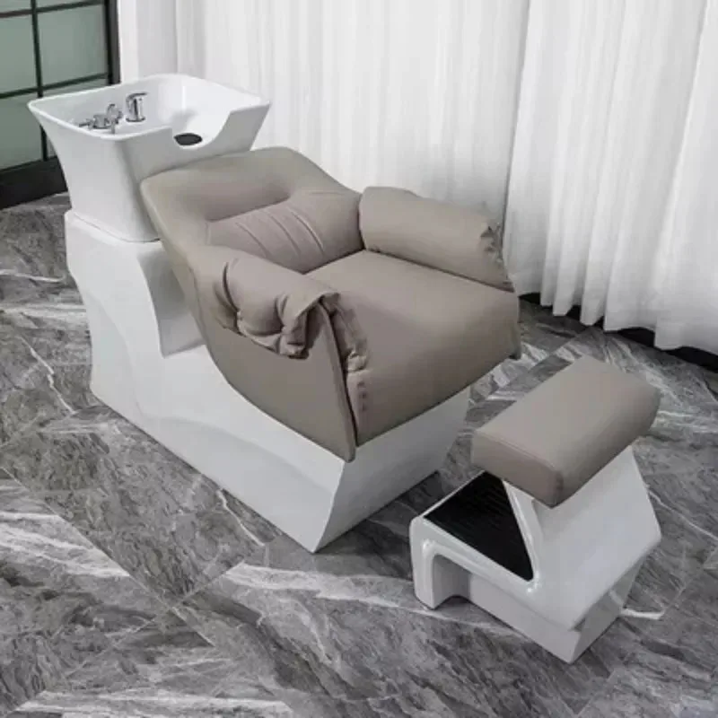 

Headspa Massage Water Professional Hairdressing Shampoo Tray Bed Spa Chair Washing Hair Salon Leather Basin Mobile Lavacabezas C