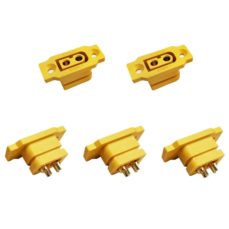 5PCS DIY Aircraft Model Amass XT60E-F with Fixed Seat Plug XT60E Female Copper Gold-plated Connector can be Adpated to XT60