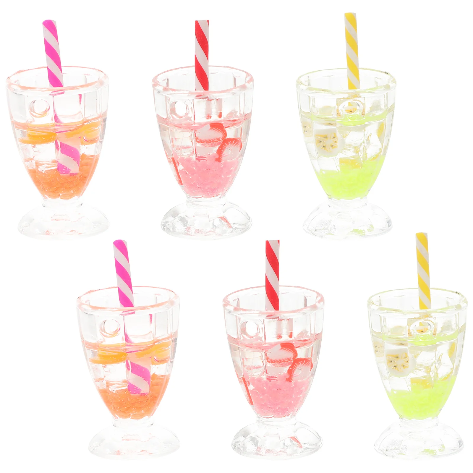 

6pcs Dollhouse Mini Ice Cream Goblet Resin Fake Food Decorative For Mini House Kitchen Scene Accessories Montessori