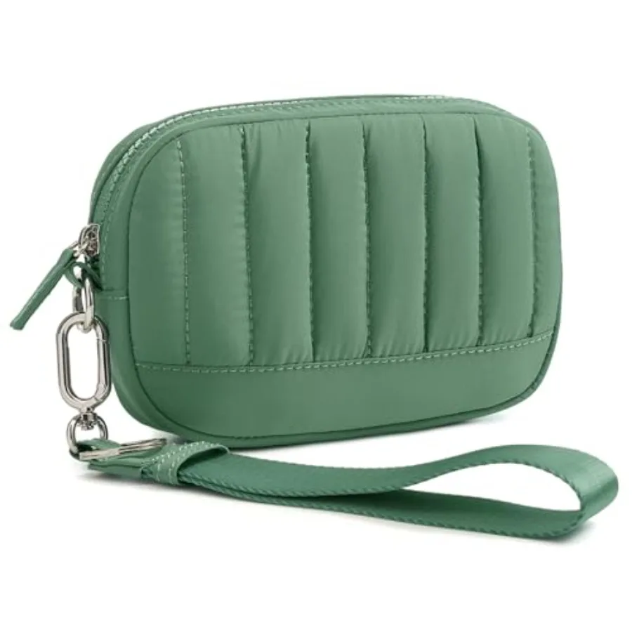 

Wristlet Wallets for Women Quilted RFID Blocking Lightweight Wristlet Purse with Zipper for Travel