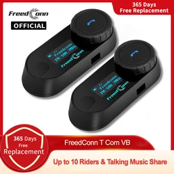 FreedConn-Auriculares Bluetooth para casco de motocicleta, intercomunicador para Moto, Grupo inalámbrico, auriculares para compartir música, comunicador FM para T Com Sc