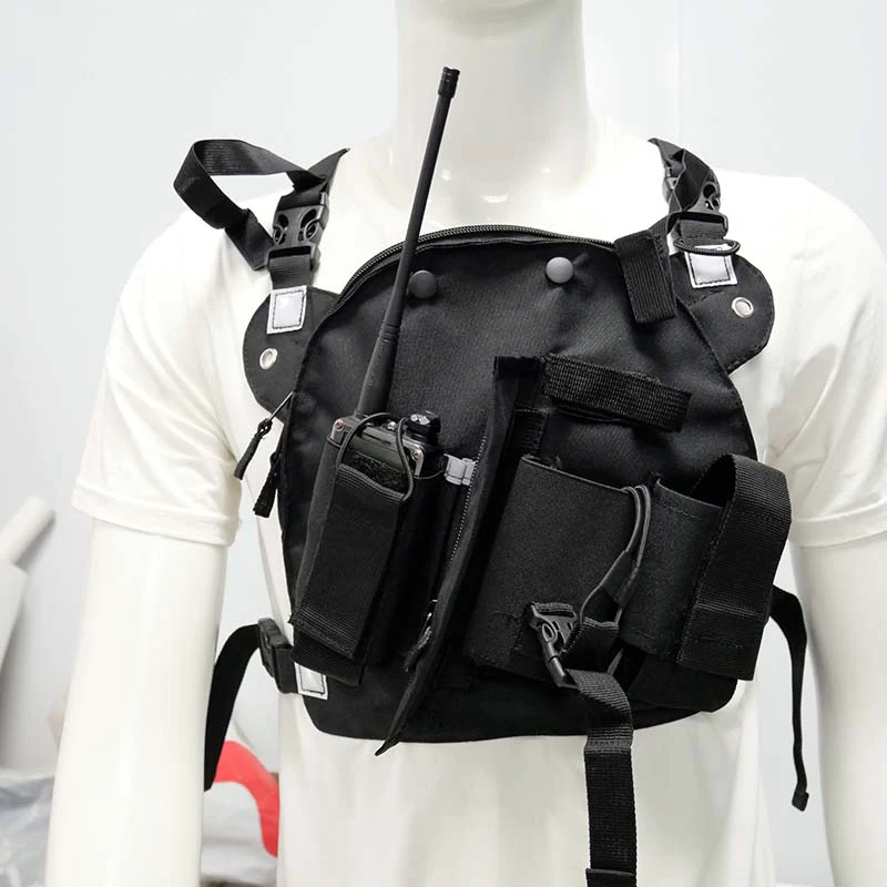 

New Chest Backpack Walkie Talkie Universal Tactical Harness Front Bag Nylon Pouch Outdoor Two Way Radios Carry Pack Hunting Part