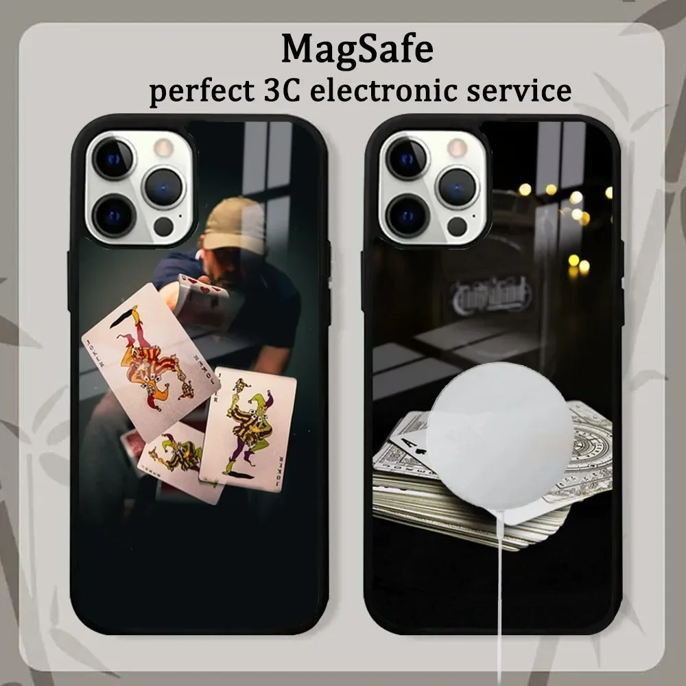 Ace Family Poker A Phone Case For iPhone16 15 14 13 12 11 Pro Max Plus Mini Mirror Magnetic Cover