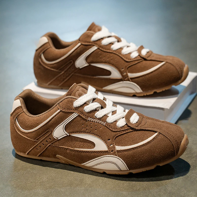 Men's Racing Shoes Summer New Style Flat Bottom Casual Board Shoes Retro Sports Trendy Men's Footwear Breathable Mesh Inner