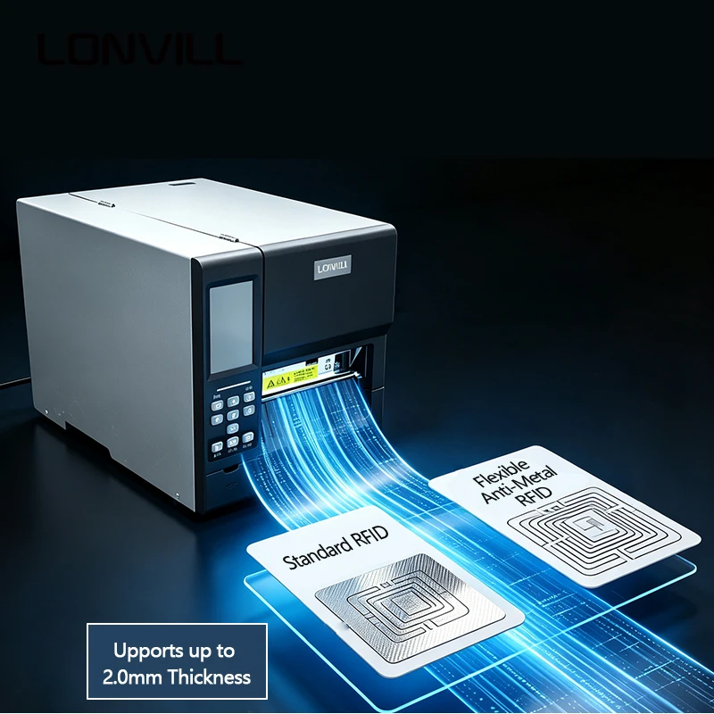 LONVILL 600dpi Thermal Transfer Printer GPIO Interface Industrial Thermal Label Printers for Automated Labeling Lines