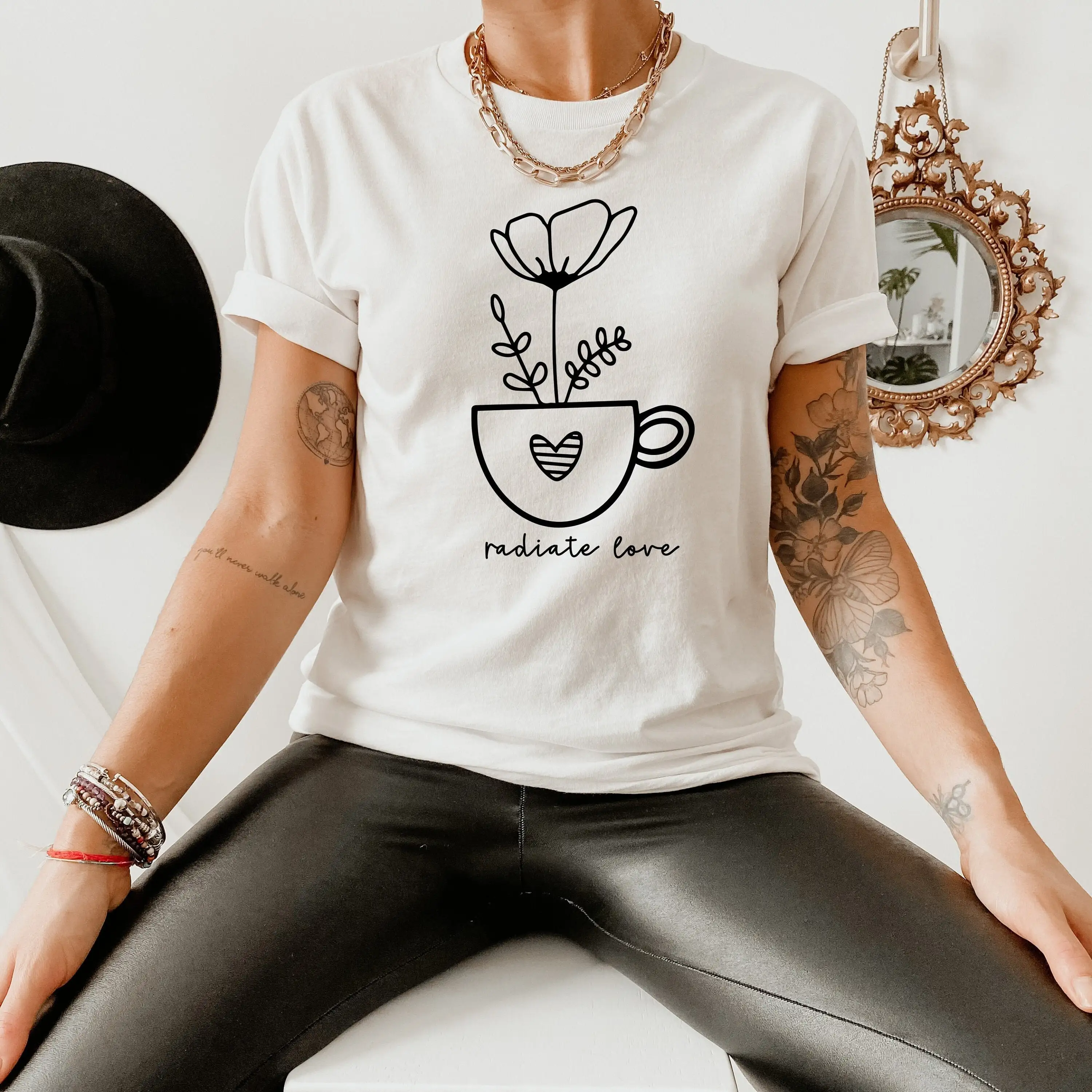 Radiate Love T Shirt Valentine'S Day Inspirational Spread Positive Vibes Motivational