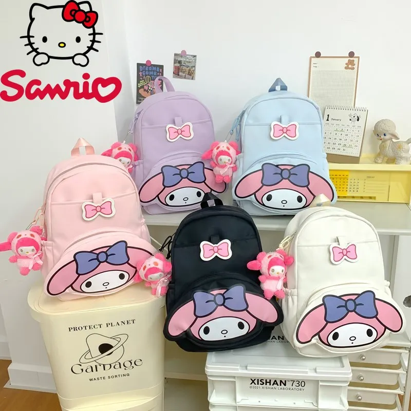 

Sanrio Kuromi Melody Backpack for Women Adjustable Shoulder Straps Cute Cartoon Design Commuting Casual Use Smooth Texture