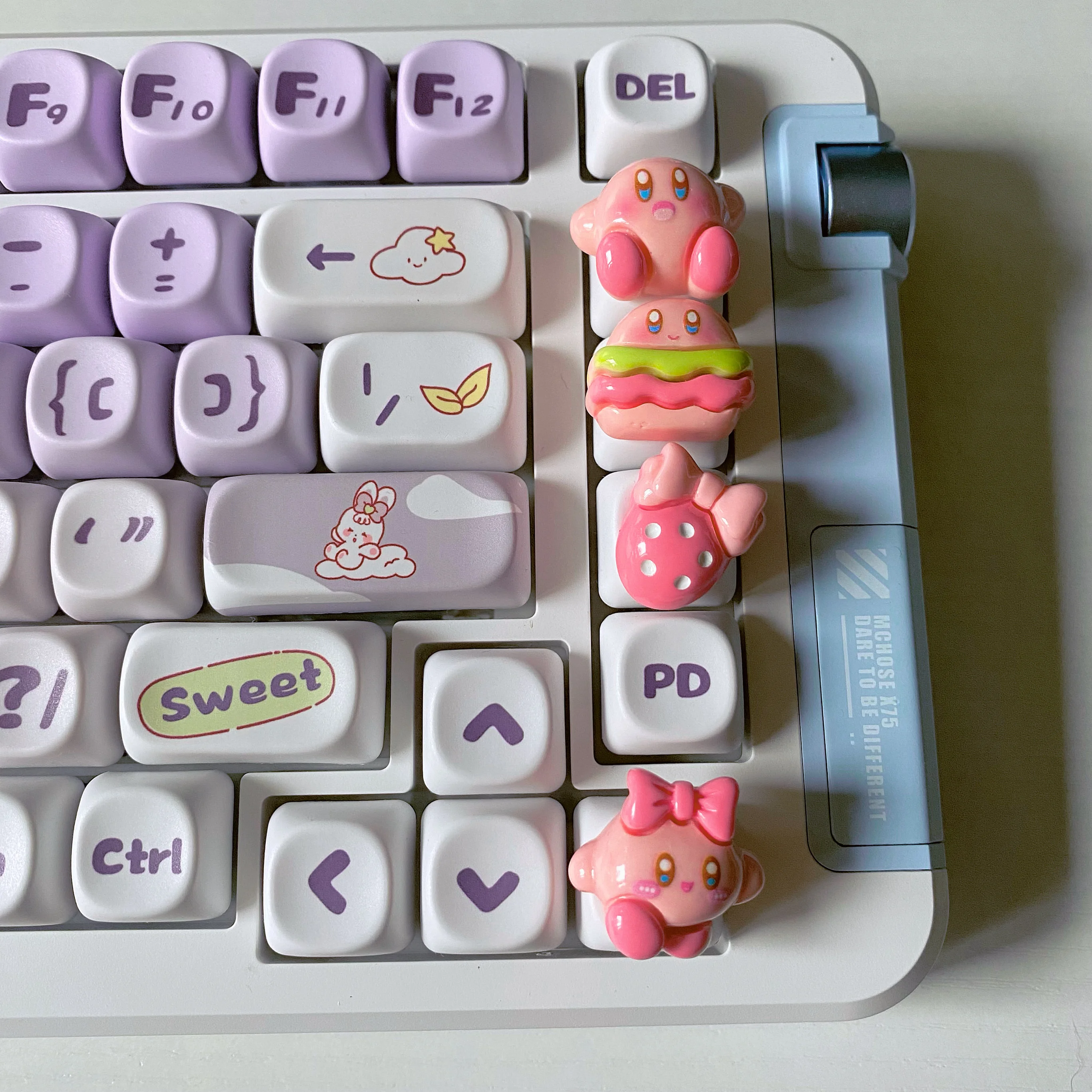 Star Kirby Keycaps Cute Girl Pink Mechanical Keyboard OEM ESC Keycaps for Mechanical Keyboard