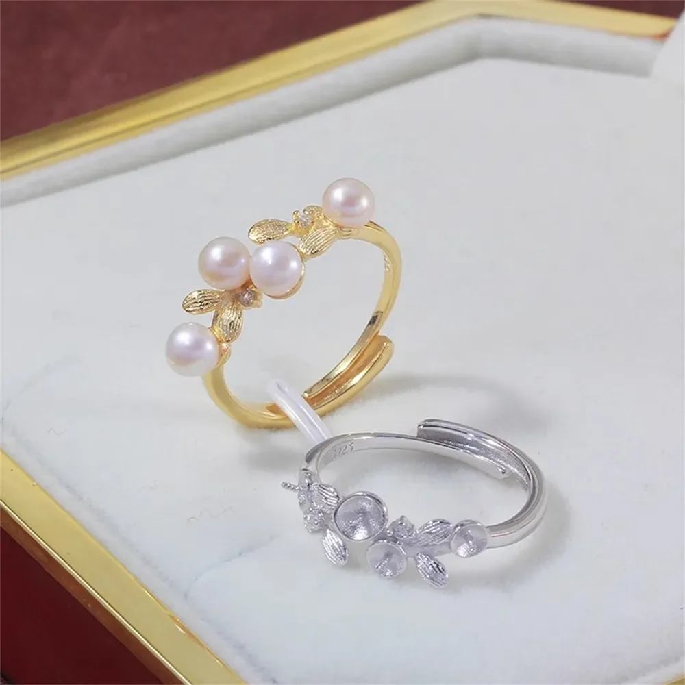 

Твердые кольца из стерлингового серебра S925 с жемчугом, фурнитура и аксессуары для изготовления ювелирных изделий, оптовая продажа, товары для рукоделия без жемчуга
