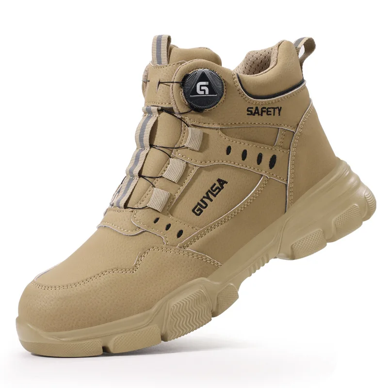 

Outdoor Men's Work Boots with Steel Toe Puncture Protection Waterproof & Slip-Resistant Breathable Safety Shoes
