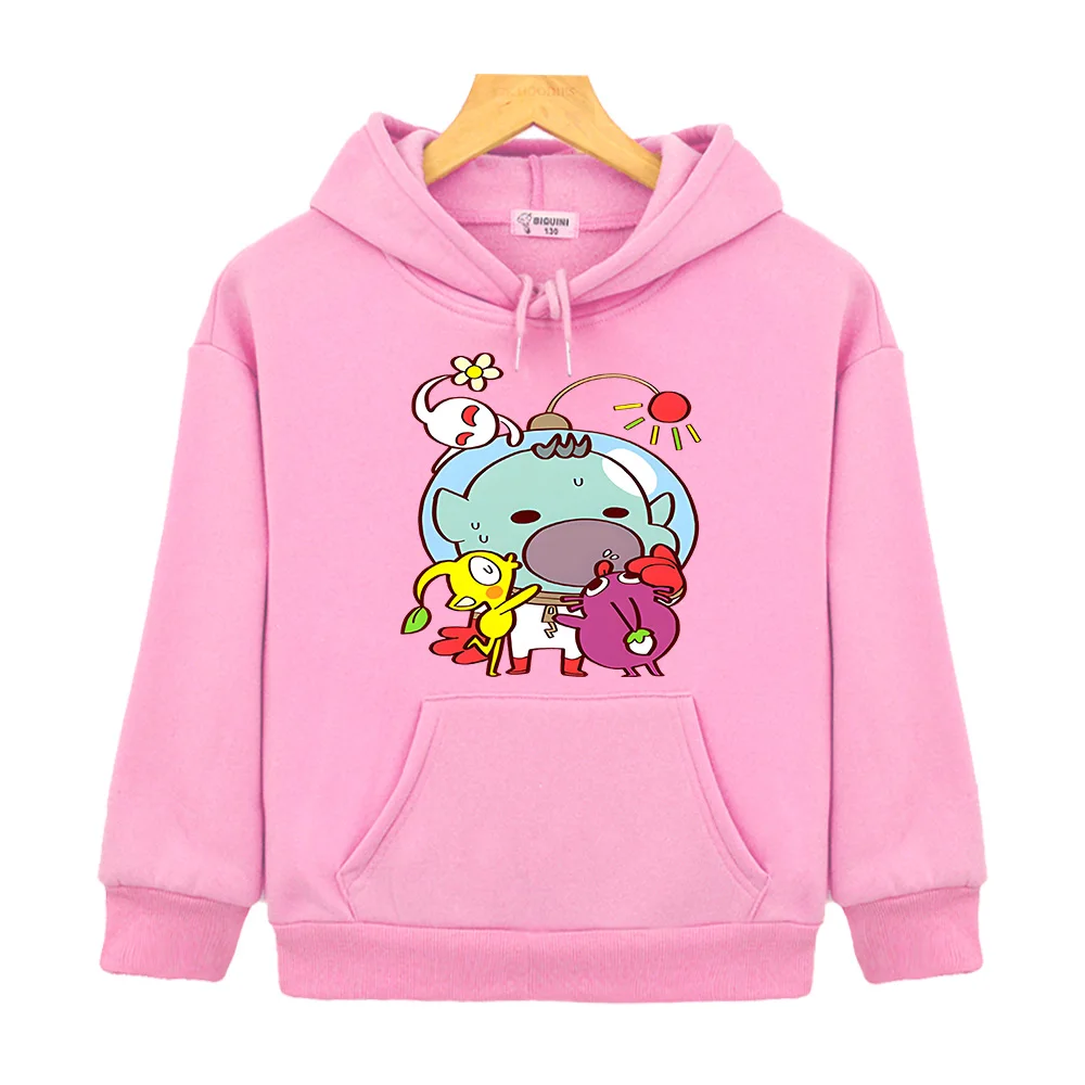 Cartoon Pikmin Hoodies Kids Sweatshirts Kawaii Anime Pullovers Clothes for Girls/Boys Fashion Manga Cartoon Long Sleeve Casual