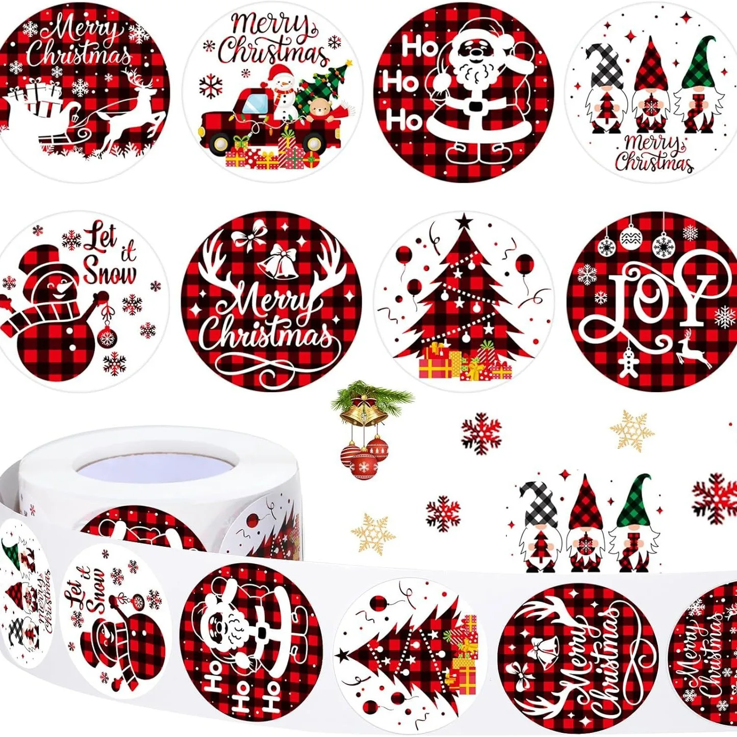 

100-500pcs Merry Christmas Stickers Party Christmas Gift Wrapping Label Scrapbook Cartoon Stationery Stickers