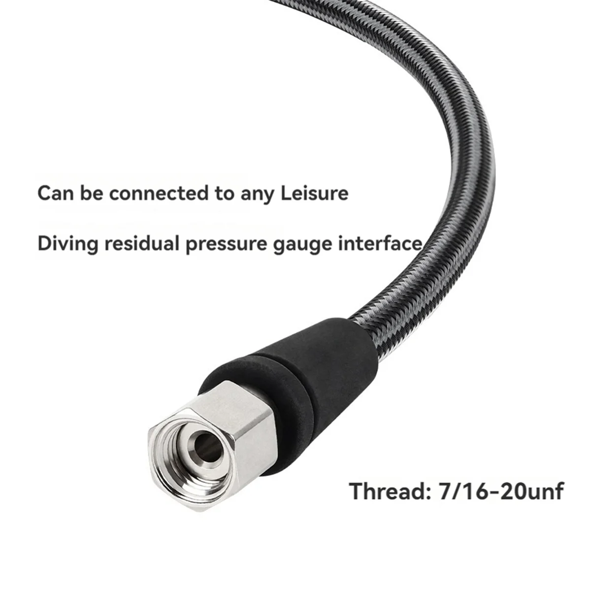 خرطوم منظم الضغط العالي للغوص، خرطوم احترافي منسوج مرن وآمن للغوص، خرطوم عالي الضغط 80 سم غني